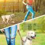 WINSEE 5 in 1 Hands Free Dog Leash Set 4pcs for Walking, Retractable Running Leash/Pet Collar/Poop Bag Holder & Adjustable Waist Belt, Reflective, Dual Padded Handles,for Training, Driving,or Jogging