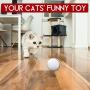 DELOMO Smart Interactive Cat Toy Ball, Automatic Rolling Ball, USB Rechargeable Cat Light Toy, 360 Degree Self Rotating Ball with Spinning Light, Upgraded Cat Exercise Chaser Toy, White