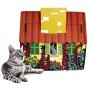 American Cat Club Mediterranean Villa Cat House & Scratcher w/ Catnip