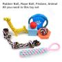 Sundrawy Dog Rope Toys Set for Puppies and Small Dog Chew Toys with Ball Bone Frisbee for Small Medium Breed Dog Teething Toys-Cotton (12 Pack, Small/Medium)