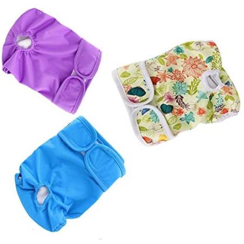 Ohbabyka Premium Washable Male and Female Dog Diapers of Durable Doggie Diapers for Pets