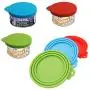 SENHAI 3 Pcs Silicone Pet Can Covers & 2 Pcs Pet Spoons, Canned Food Lid and Spoon for Dog and Cat, One Meet Three Sizes - Red Green, Light Blue SENHAI 3 Pcs Silicone Pet Can Covers & 2 Pcs Pet Spoons, Canned Food Lid and Spoon for Dog and Cat, One Meet Three Sizes - Red Green, Light Blue