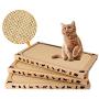 Waretary Flat Cat Scratcher Cat Scratching pad Toys Sisal Scratch Pad Anti-Slip Backing & Catnip Durable Scratching Pad Sisal