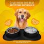 Large Dog Bowls & Mat Set - 2 Large Capacity, Removable Stainless Steel Bowl Set in a Stylish No Mess, No Spill, Non Skid, Silicone Mat. Food & Water Bowls for Medium to Large Dogs - 54oz / 108oz