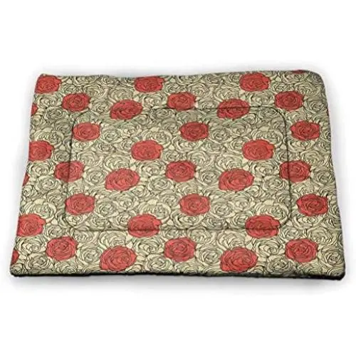 DayDayFun Rose Cute Pattern Pet Mat Flourishing Pink Roses with Tender Spring Summer Soulful Blossoms Bridal Waterproof and Warm Pet Mattress Pale Pink Green Bluegrey DayDayFun Rose Cute Pattern Pet Mat Flourishing Pink Roses with Tender Spring Summer Soulful Blossoms Bridal Waterproof and Warm Pet Mattress Pale Pink Green Bluegrey