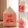 La La Pet Warm Cats Bed Foldable Cat Cave Nest Sleeping Bed with Cushion and Blanket Self-Warming Pet Cube House Cat Shelter Apartment Indoor Pet House Milk Box Shape
