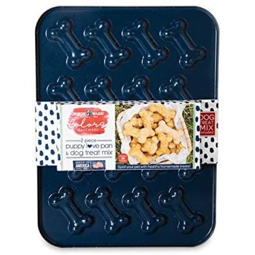 Nordic Ware Puppy Love Pan and Mix Set, 2-Piece, Blue