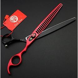 Purple Dragon 8.0 inch Professional Pet Grooming Scissors - Dog Chunker Shears - Adult Animal Thinning Hair Shears for Pet Groomer or Family DIY