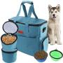 GUIFIER Large Dog Travel Bag | Airline Approved Dog Food Travel Bag with Multi-Function Pockets,2 Food Container Bag, 2 Collapsible Bowl | Perfect Weekend Pet Travel Set for Dog/Cat