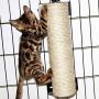 LUCKSTAR Cat Scratching Post - 13.8'' Wall Mounted Sisal Scratching Post for Cat Cage Grinding Claws Cat Toy Cat Accessories Exerciser for Cats or Kitty (White)