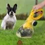 Hptmus Pooper Scooper Dog Pooper Scooper Pet Pooper Scooper for Large and Small Dogs Jaw Pooper Scooper with 15Pcs Garbage Bags, 1Pc Dog Leash（Yellow）