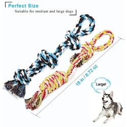 Dog Rope Toys Dog Grinding Teeth 2 Nearly Indestructible Dog Toys Dental Cleaning Product Prevents Boredom and Relieves Stress (2 Packs)