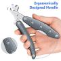 By-Heart Dog Nail Clippers, Foldable Pet Nail Trimmers with Safety Guard & Lock, Free Nail File and Comb, Professional Pet Nail Clippers for Large and Small Animals, Gray