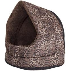 PETMAKER Cozy Canopy Leopard Print Pet Cave Bed Collection