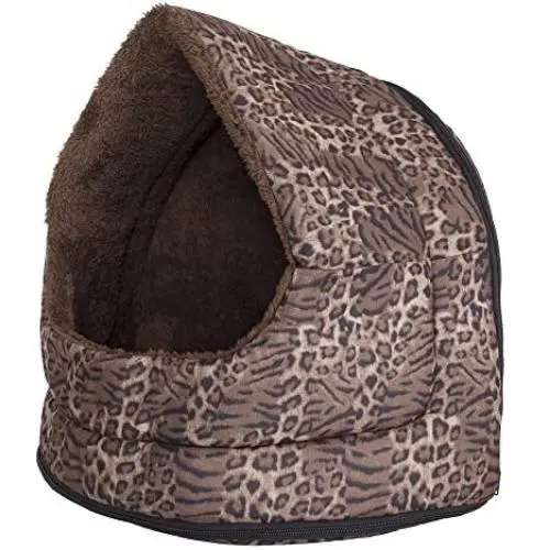 PETMAKER Cozy Canopy Leopard Print Pet Cave Bed Collection PETMAKER Cozy Canopy Leopard Print Pet Cave Bed Collection
