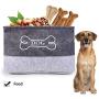 DOZCA Felt Dog Toy Box, Dog Basket with Bone Shaped Metal Handle, Dog Food Storage Bin for Organizing Toys, Leashes, Bandanas and Blankets