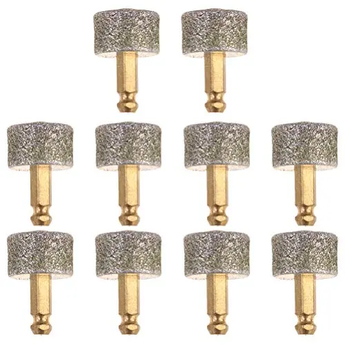 VILLCASE 10pcs/Pack Nail Grinder Replacement-Dog Nail Grinder Replacement Tips-Professional Spare Grinding Head for Dog Electric Claw Nail Grooming Tool (Golden)