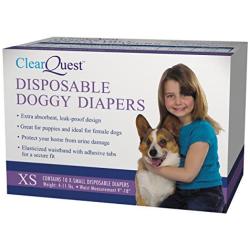 ClearQuest Disposable Doggy Diapers, Super Absorbent Leak-Proof Pet Diapers