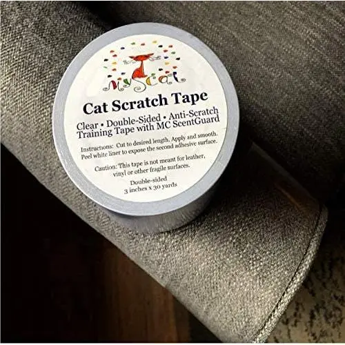 MY CAT: Does Sticky Cat Tape Work—Will it Look Good On My Furniture? 3 inch X 30yrd Cat Scratch Deterrent Tape is The First Line of Defense When You Start Thinking About Protecting Your Furniture. MY CAT: Does Sticky Cat Tape Work—Will it Look Good On My Furniture? 3 inch X 30yrd Cat Scratch Deterrent Tape is The First Line of Defense When You Start Thinking About Protecting Your Furniture.