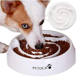 PETDURO Dog Bowl Slow Feeder Dog Bowls Large 9.75 Inch Heavy Duty Dog Food Bowls with Capacity of 14 Oz and Non-Slip Base to Slow Down Eating Accessories Stuff