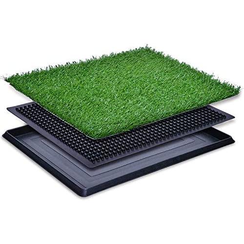 lululun Dog Grass Large Pet Loo Portable Potty for Indoor/Outdoor, Artificial Grass Bathroom Mat for Puppies and Pets-Portable Potty Trainer, Full System with Trays, Easy to Clean