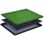 lululun Dog Grass Large Pet Loo Portable Potty for Indoor/Outdoor, Artificial Grass Bathroom Mat for Puppies and Pets-Portable Potty Trainer, Full System with Trays, Easy to Clean