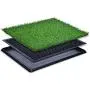 lululun Dog Grass Large Pet Loo Portable Potty for Indoor/Outdoor, Artificial Grass Bathroom Mat for Puppies and Pets-Portable Potty Trainer, Full System with Trays, Easy to Clean