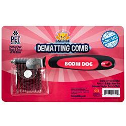 Professional Dematting Comb and Remover | Cut and Removes Knots & Tangled Mat Hair and Fur on Cats and Dogs | Pet Grooming Right & Left Handed | Rubber Grip Tool with Stainless Cutting Blades