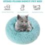 otoez Round Plush Donut Pet Bed Fur Donut Cuddler Warm Soft Dog Cat Cushion Bed Calming Bed Non-Slip Bottom (15''/19''/23/27''/31/39)