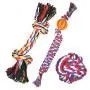 DELOMO Dog Rope Toy, 3 Pack Dog Chew Toys, Durable Dog Toys for Aggressive Chewers, interactive Dog Toys Set with 100% Natural Cotton DELOMO Dog Rope Toy, 3 Pack Dog Chew Toys, Durable Dog Toys for Aggressive Chewers, interactive Dog Toys Set with 100% Natural Cotton
