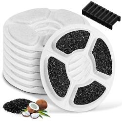 Kastty Replacement Filters 3L Cat Water Fountain, 8 Pack Food Grade Water Fountain Filter Fountain and Other Cat Water Dispenser, Made of Activated Carbon and PP Cotton