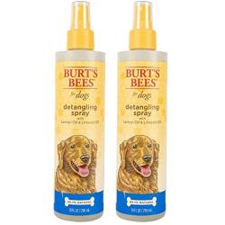 Burts Bees for Pets Dogs Natural Detangling Spray with Lemon & Linseed | Dog & Puppy Fur Detangler, 10 Ounces, 2 Pack