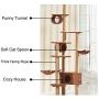 Medium Cat Tree, 102 inches Cat Tower Condo, Multi-Level Kittens Activity Center, Scratching Posts, Pet Furniture with Hammock and Tunnel