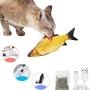 yingyi Cat Funny Kick Fish Interactive Toy,Electric Sensor Cat Wagging Fish Toy,Electric Doll Fish,Realistic Plush Flopping Fish Cat Toy,Cat/Kitty/Kitten Fish Flop Catnip Toys for Biting & Kicking
