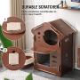 FVANF Luxury Double Layer Cat House, Kitty House, Cat Shelter with Hanging Cat Toy and Cat Scratcher, Cute Pet Cat Bed with Soft Cushions, Easy to Install with The Cork