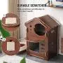 FVANF Luxury Double Layer Cat House, Kitty House, Cat Shelter with Hanging Cat Toy and Cat Scratcher, Cute Pet Cat Bed with Soft Cushions, Easy to Install with The Cork FVANF Luxury Double Layer Cat House, Kitty House, Cat Shelter with Hanging Cat Toy and Cat Scratcher, Cute Pet Cat Bed with Soft Cushions, Easy to Install with The Cork