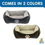 Cozy Pet Embroidered Paw Print Textured Lounger Pet Bed for Dogs