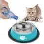 Cat Bowl Pet Bowl Stainless Steel Cat Food Water Bowl with Non-Slip Rubber Base Small Pet Bowl Easy to Clean Durable Cat Feeding Bowls Set of 2 (Black&Blue) Cat Bowl Pet Bowl Stainless Steel Cat Food Water Bowl with Non-Slip Rubber Base Small Pet Bowl Easy to Clean Durable Cat Feeding Bowls Set of 2 (Black&Blue)