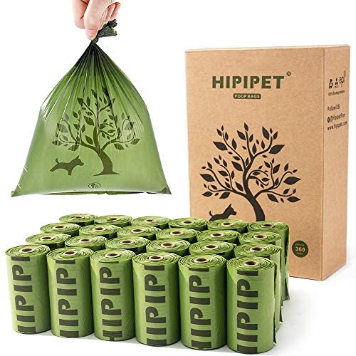 HIPIPET 360 Dog Poop Bag Degradable Waste Bags Earth-Friendly for Dogs Doggie Cats Pet,15% More Thicker and Tougher Leak-Proof