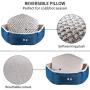 KROSER Dog & Cat Bed 22'' Stylish Pet Bed with Reversible Pillow (Warm and Cool) Non-Slip Waterproof Bottom Soft Calming Bed Machine Washable and Removable Covers Sleeping Bed for Small Dogs and Cats