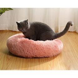 Donut Dog Bed Pet Bed Faux Fur Cuddler Round Comfortable Washable Dog and Cat Plush Nest Cushion Bed Improve Pet Sleeping