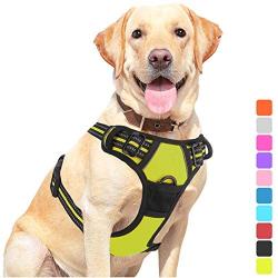 Vovodog Dog Harness No-Pull Pet Harness, Adjustable Outdoor Walking Pet Reflective Oxford Soft Vest with 2 Metal Rings and Handle Easy Control for Small Medium Large Dogs