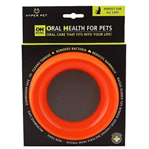 Hyper Pet Oral Health Cat Feeding Bowl, Small, Orange