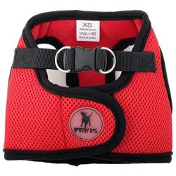 The Worthy Dog Step-in Sidekick Harness with Padded Mesh Velcro Adjustable, Outdoor, Easy Walk Vest Fits Small, Medium and Large Dogs-Red Color
