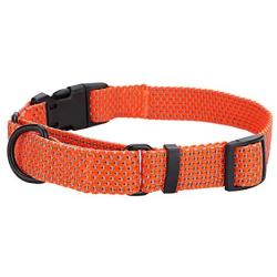 KOOWIN Slip Martingale Dog Collar & Dog Harness, Dog Leash with Reflective Strip, Orange/Grey