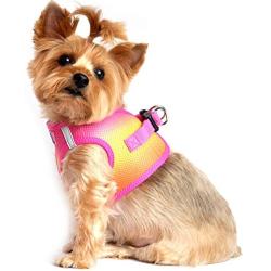 Ultra Choke Free Step in Reflective Dog Harness American River Ombre Raspberry Pink Orange