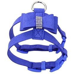 Norbi Fashion Puppy Harness Bling Rhinestone Pet Dog Harness Vest with Bowknot