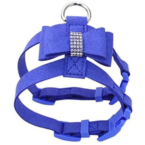 Norbi Fashion Puppy Harness Bling Rhinestone Pet Dog Harness Vest with Bowknot