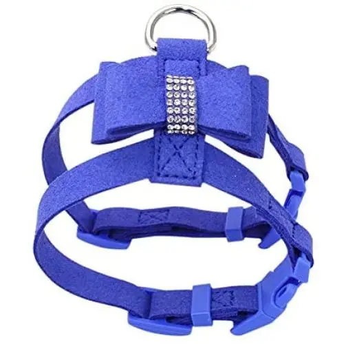Norbi Fashion Puppy Harness Bling Rhinestone Pet Dog Harness Vest with Bowknot