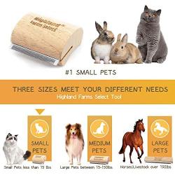Highland Farms Select Deshedding Grooming Tool for Dogs, Cats & Horses, Ergonomic Design Wood Groom Brush, Professional Pet Groomer, Painlessly Remove for Short & Long Hair, Fur & Dirt